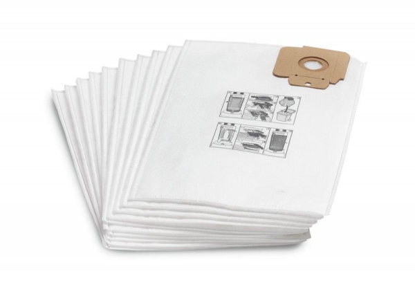 Фильтр-мешки из нетканого материала для Karcher CV 30/1, 38/x, 48/x, 10 шт