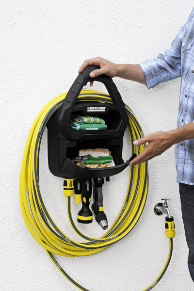 Крепление настенное для хранения шланга с ящиком Karcher "Premium" Крепление настенное для хранения шланга с ящиком Karcher "Premium"
